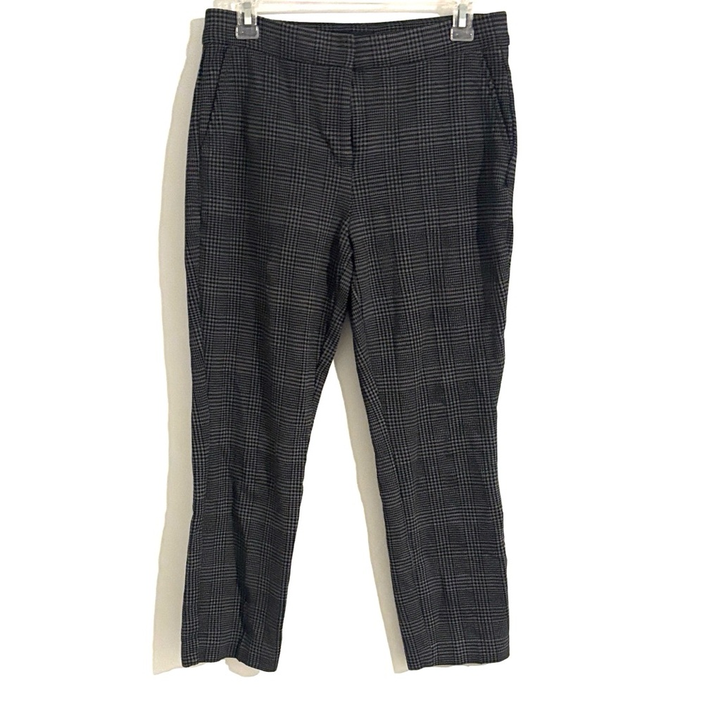 🌺BR Banana Republic Size 6 Black Gray‎ Plaid Trousers